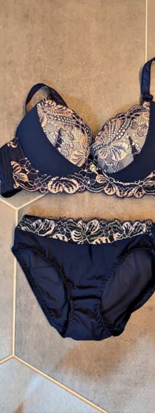 Lace Bra Set in Blue & Pink Like New
